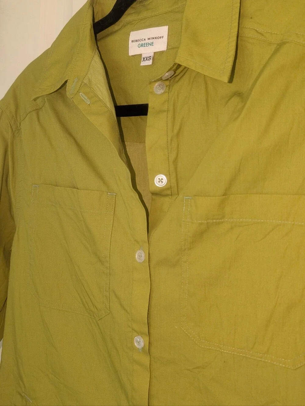 Rebecca Minkoff Green‎ Line Chartreuse Shirt Dress XS